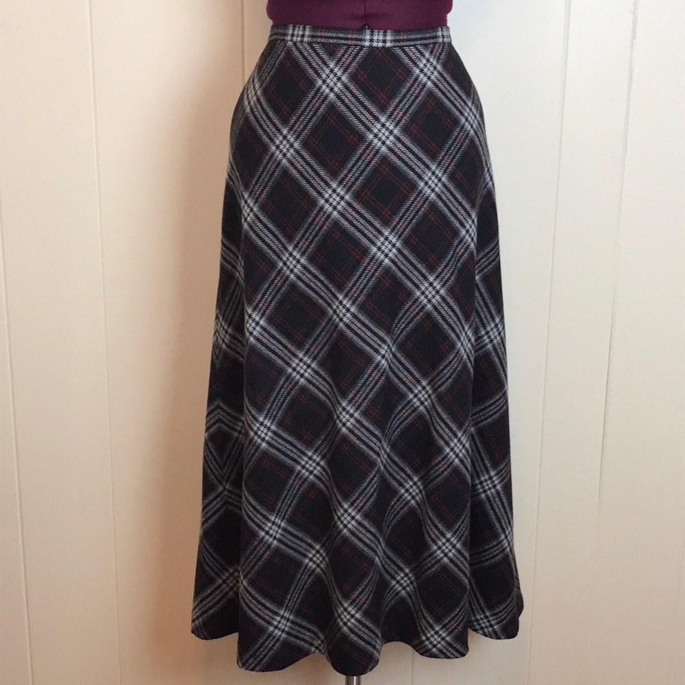 Charter Club Wool Blend Plaid Maxi Skirt